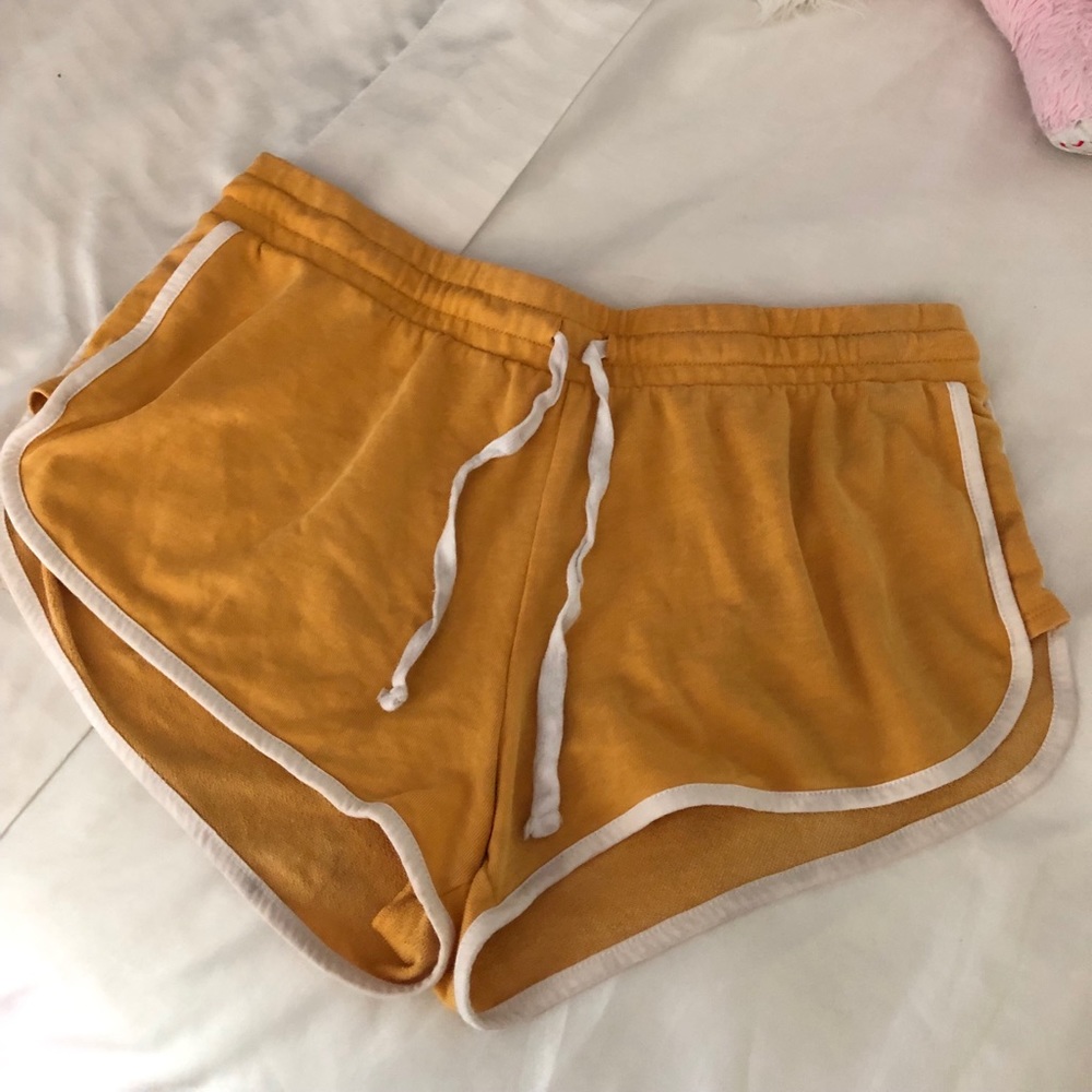 mustard yellow lounge shorts